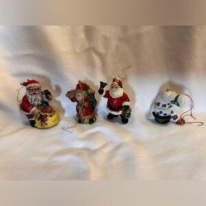 Mix of 4 - Santa’s (3)‎ and Snowman (1) Ornaments